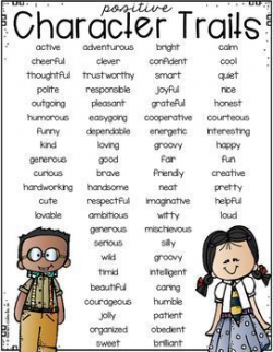 Character Traits List | Fourth grade classroom | Character ...