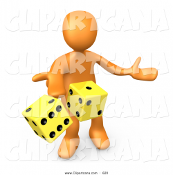 Clip Art of a Friendly 3d Orange Person Tossing up a Pair of ...