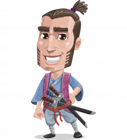 Vector Samurai Cartoon Character - Hattori the Friendly Samurai ...