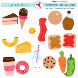Perfect Match Foods Clipart Set - friendship clip art set ...