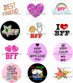 bff best friends forever glass Snap button Charm Popper for Snap ...