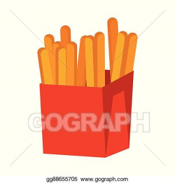 Clip Art Vector - French fries isolated on white. crispy ...