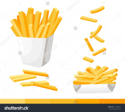 French fries. Vector illustration, flat design. French fries ...