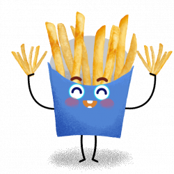 Happy French Fries Sticker by Sylvia Boomer Yang for iOS & Android ...