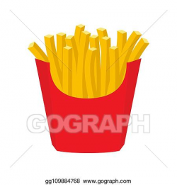 Vector Illustration - French fries in paper red box, icon ...