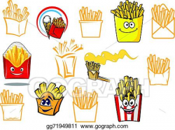 Vector Stock - Cartoon french fries takeaway food designs ...