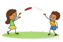 Playing Frisbee Clipart