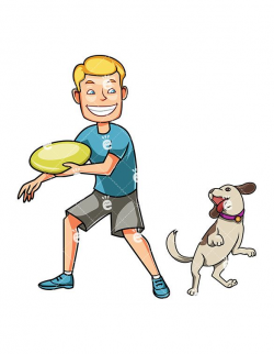 A Man Playing Frisbee With His Small Dog | Drawing in 2019 ...