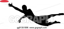 Vector Art - Frisbee player catching flying frisbee. EPS ...