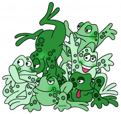 Animals Clip Art by Phillip Martin, Six Frogs