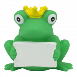 LILALU - SHARE HAPPINESS - Rubber duck frog with greeting sign ...