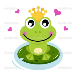 cute frog cartoon | Cute Frog prince with hearts - Stock ...