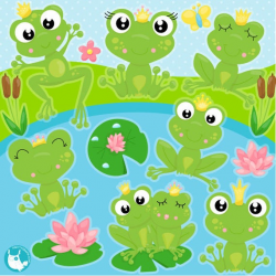 BUY20GET10 - Frog clipart commercial use, frogs vector ...