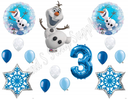Amazon.com: NEW!! OLAF 3rd SNOWFLAKES Balloons Birthday ...