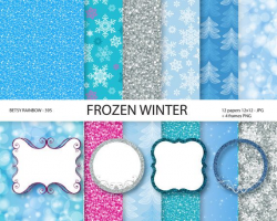 Frozen Digital Paper Pack Winter digital paper by ...