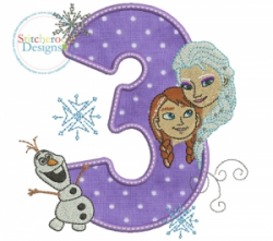 Frozen Elsa & Anna #3 applique embroidery design by ...