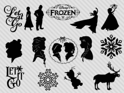 Disney's Frozen svg bundle, frozen clipart, frozen dxf, frozen svg cut  files, frozen silhouette