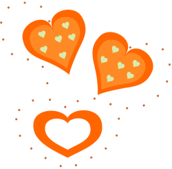 OnlineLabels Clip Art - Valentine Orange Hearts