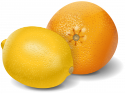 Clipart - lemon orange fruits