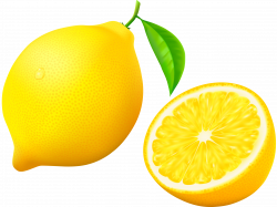 Lemon with half and flower on white background [преобразованный].png ...