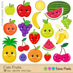 Fruits Clipart - Digital Clip Art - Fruit - Personal and ...