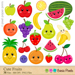 Fruits Clipart Digital Clip Art Fruit Personal and