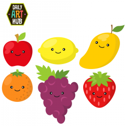 Cute Fruits Clip Art Set – Daily Art Hub – Free Clip Art Everyday