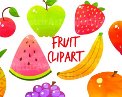 Fruit Clipart, Fruits Clipart, Food Clipart, for personal and commercial  use, scrapbooking, instant download, planner stickers