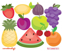Fruits Clip Art - Summer Fruit Icons Set - Teacher Clip art
