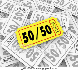 Stock Illustrations - 50-fifty raffle tickets pile ...