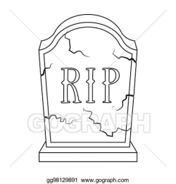 Drawings - Headstone icon in outline style isolated on white ...
