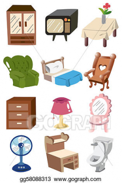 Vector Illustration - Cartoon home furniture icon. EPS ...