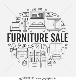 Vector Clipart - Furniture sale banner illustration with ...