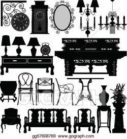 Vector Art - Antique old furniture home house. Clipart ...