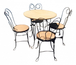 1930's Ice Cream Parlor Chairs and Table Set | Chairish