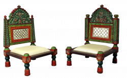 This is a traditional low height Teak Wood Tribal Style Chair with ...