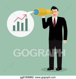 Vector Illustration - Businessman looking for business ...