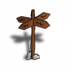 Clipart - RPG map symbols: Crossroads Sign