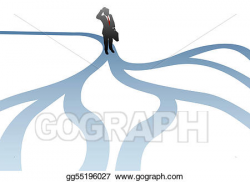 Vector Illustration - Business man decision choose paths ...