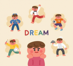 Boy dreaming about future career - Download Free Vectors ...