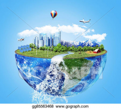 Stock Illustration - Eco concept. city of future. solar ...