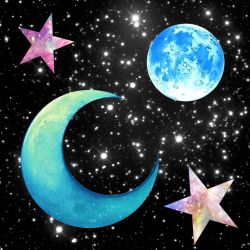 Moon and Stars Clipart, Moon png Stars png Galaxy Clipart, Space ...