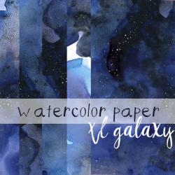 Space Galaxy Watercolor Paper, Watercolor space clipart, Digital paper  space galaxy, extra large, double scrapbook size, stars scrapbook