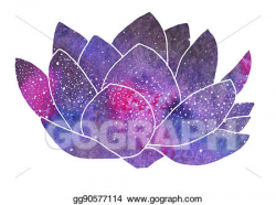 Stock Illustration - Galaxy lotus. hand-drawn cosmic flower ...