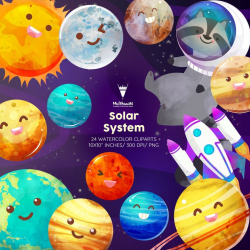 Planets clipart, Space clipart, Solar system clipart, Galaxy clipart, outer  space clipart, astronaut clipart , rocket, Mars, Moon, PNG