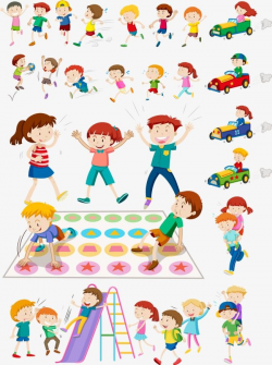 Vector Kids Playing Games, Kids Clipart, Games Clipart ...