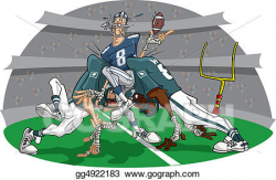 Stock Illustration - Rush in american football game. Clipart ...