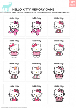 DIY FREE Hello Kitty Memory Game - JustLoveDesign | JUSTLOVEDESIGN ...