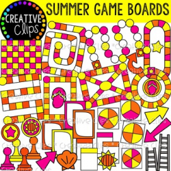 Summer Game Board Clipart {Summer Clipart}
