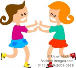 Two little girls playing a clapping game clipart jpg - Clipartix